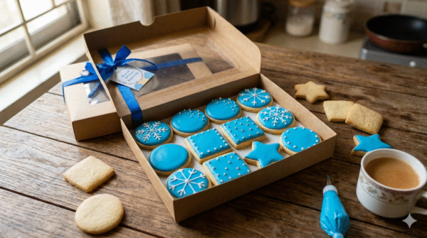 Biscuit Gift Box-Blue Frosting